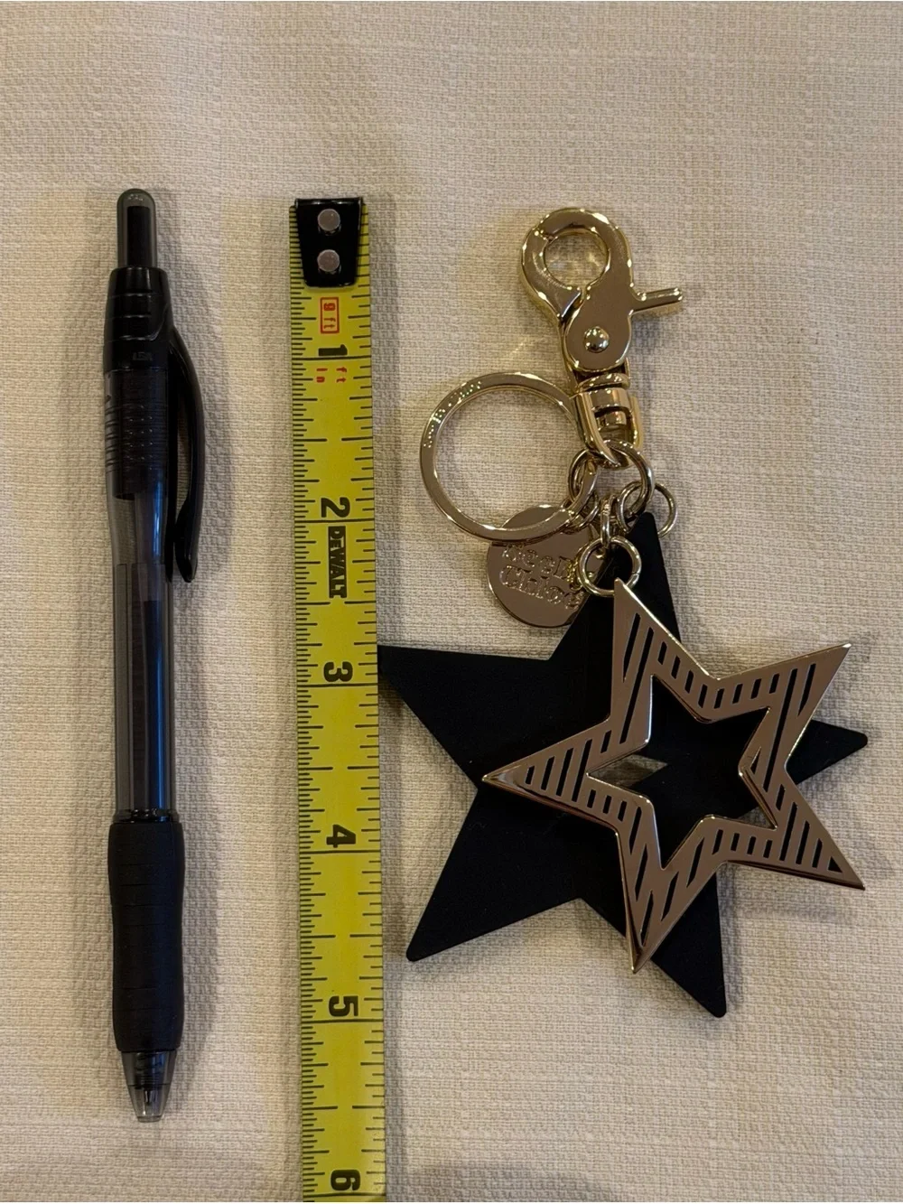 See By Chloe Black and Gold Star Keychain Bag Charm